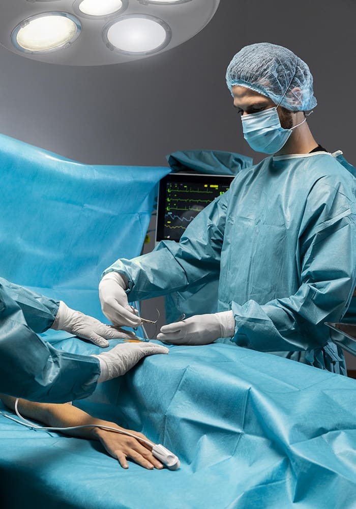 Surgeon performing body contouring surgical procedure for weight loss on a woman