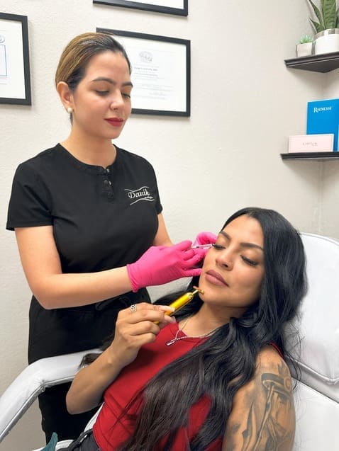 Danik MedSpa specialist administering Xeomin® injections to reduce wrinkles.